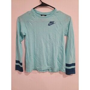 Nike Long Sleeve Sportswear Girls T-Shirt Size Small Color Turquoise Blue